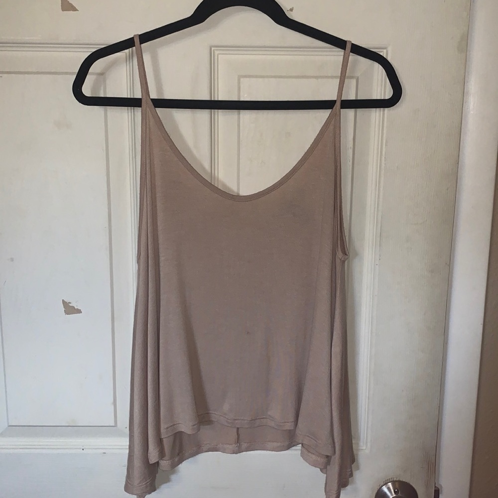 Tan Shift High-Low Tank Top